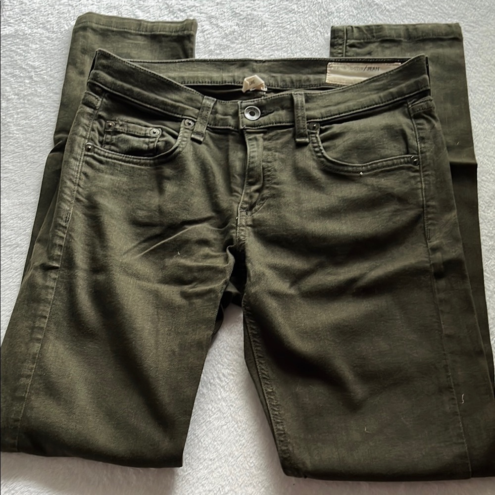 Rag & Bone Dark Olive Skinny Jeans